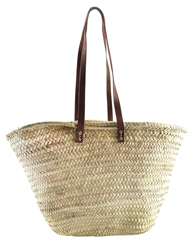 Kobolo Palmblatttasche Korbtasche Beachshopper Ibizatasche - Palmblatt - Lederhenkel