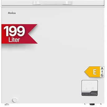 Amica Gefriertruhe freistehend 199 l FrostControl Inverter‑Kompressor elektronische Steuerung 2 Gefrierkörbe 83,5 x 82,3 x 55,6 cm – Gefriertruhe Weiß