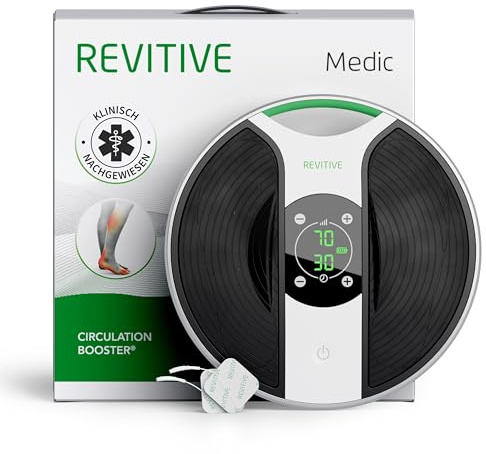 Revitive Medic® Durchblutungs-Stimulator – Klinisch nachgewiesene, medikamentenfreie Linderung von Schmerzen in Beinen und Körper, kabellos, damit Sie in Bewegung bleiben
