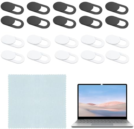 20 Stück für Webcam Abdeckung, Ultra Dünne Laptop Kamera Abdeckung Schieber für Webcam Cover für Computer Laptop Smartphone Tablet PC Handy Zubehör für Web Kamera Abdeckung(weiß, schwarz)