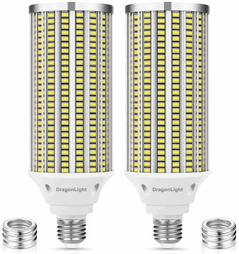 DragonLight 100W Superhelle Mais Licht LED Glühbirnen(Ersetzt 700Watt) - E27/E40 Edison LED Lampe - 5000K Kaltweiß 12,000LM für gewerbliche Beleuchtung - Garage Werkstatt Büro Hof(2er-Pack)