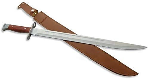 KS-11 XXL Machete Bajonett Full Tang Klinge, länge 510 mm mit Kunstleder-Holster, Militär Messer Seitengewehr Jagdmesser braun Silber