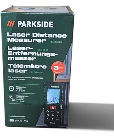 PARKSIDE Laser-Entfernungsmesser »PLEM 50 C3«, 50 m, Schwarz, ca. 120 x 48 x 27 mm