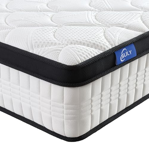 Slily Matratze 180x200 cm Höhe 24cm, H3 H4 Mittelfest Orthopädische 7-Zonen Federkernmatratze 180x200 mit Komfortschaum Öko-Tex Zertifiziert, 480 Taschenfedern pro 2 m²