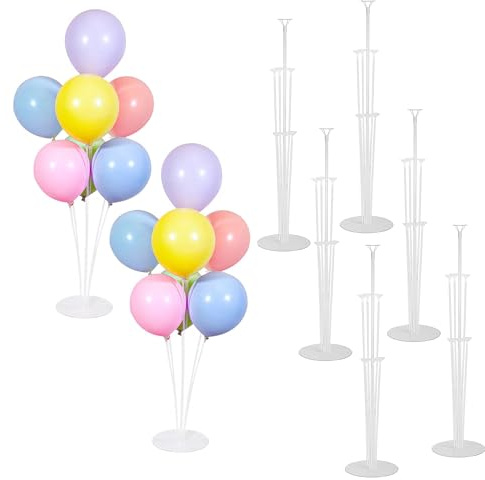Ballonständer für Luftballons, 6 Sets Luftballon Ständer mit Stäben und Halterungen, Wiederverwendbare Luftballon Ständer Transparentes Ballon Stand Set für Geburtstag Partydeko Hochzeit