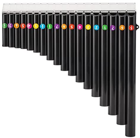 Deekec 18 Pfeifen Pan Flöte C Key - Anfängerfreundliches Instrument mit verbessertem Mundstück-Design für einfaches Spielen, perfekt für Schüler und Musikbegeisterte, Schwarz