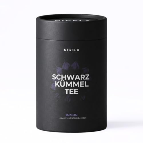 Nigela Schwarzkümmel Tee “Immun” - Loser Kräutertee mit Schwarzkümmel, Thymian & Nelken - Wintertee lose mit nachhaltigem Aufguss System - Premium Schwarzkümmeltee - Erkältungstee (100g)