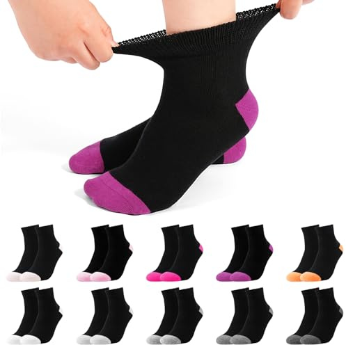Jeasona 10 Paar Diabetikersocken Damen 35-42 Ohne Gummibund Ohne Naht