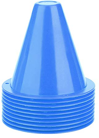 Huaer 10 Stück Markierungshütchen Verkehrshütchen Kinder Fußballtrainingskegel Marker Verkehrskegel Fußballbarrieren Trainingsschildkegel Kleine Pylonen Kinder Outdoor Hütchen (Blau)