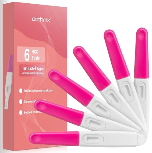 Dothnix Schwangerschaftstest Frühtest HCG Pregnancy Test Frühschwangerschaftstest Ultrafrühtest, 99% Zuverlässig, Schwangerschaftstest Frühe Erkennung Pregnancy Test 6 Stück