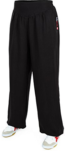wu designs Baumwolle (Leicht) Damen Kung Fu & Yoga Trainingshose Schwarz 180