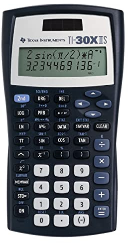 Texas Instruments TI-30 XIIS Schulrechner (zweizeilig, Solar- und Batteriebetrieb) Dunkelblau