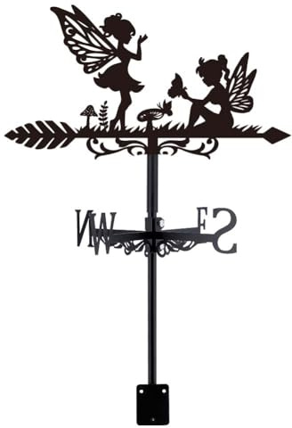 SUPERDANT Fairy Wetterhahn Wiesenpilz Wetterhahn fürs Dach Metall Wetterfahne Bauernhof Weathervane Windrichtungsanzeiger Hof Outdoor Wetterfahnen Für Scheunen Gärten Wetterfahne Yard