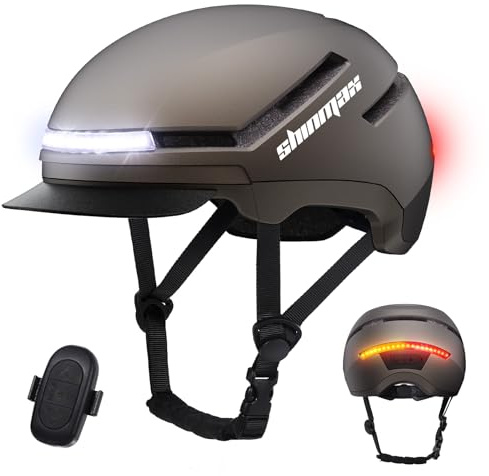 Shinmax Fahrradhelm Damen Herren mit Blinker & Licht, Fahrrad Helm Erwachsene mit USB Wiederaufladbare LED-Rücklicht, Radhelm für E-Bike, S-Pedelec, Scooter