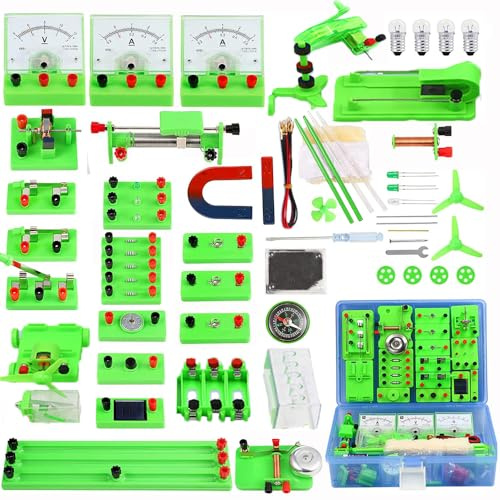 Physik Elektrische Schaltung Lernkit,Stromkreis Motor Kit,Elektrische Schaltung Lernkit,98pcs mit Englischer Anleitung Hands-on-Fähigkeit verbessern für Junior Senior High School Studenten