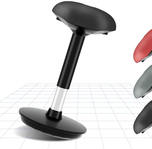 FLEXISPOT Ergonomie Wobble Hocker Arbeitshocker Bürohocker Ergonomische Stehhilfe Hoch verstellbar Sitzhocker Drehhocker Perfekt für Stehpult (schwarz)