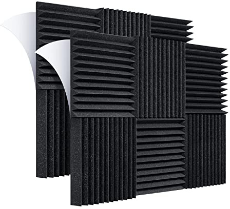 Wemk Akustikschaumstoff, 36 Stück Noppenschaumstoff mit Selbstklebender Rückseite, Akustik Platten Akustikschaumstoff Schall Dämmung für Tonstudio, Arbeitszimmer, Partykeller, Heimstudio-30x30x2.5cm