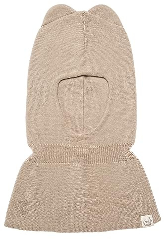 KNITAS Schlupfmütze Schalmütze aus Baumwolle für Kinder | Winter warme gestrickte Sturmhaube Balaclava für Jungen und Mädchen 3 Mon.-7 J., doppellagige Mütze