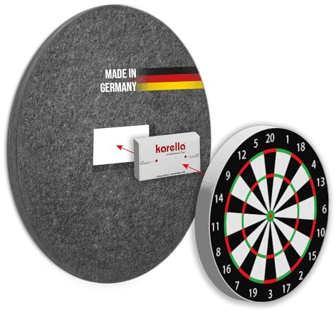 Karella Schallschutz Ultimo Ø69 cm für Steeldartboards, 2-TLG mit integriertem Surround, Schalldämpfung/Silencer für Dartscheibe, nachweisbare Geräuschreduzierung bis 80%, patentiert, Made in Germany