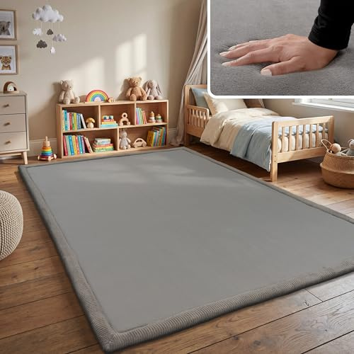 Paco Home Teppich Kinderzimmer Kinderteppich Baby Spielteppich Krabbeldecke Krabbelmatte Weich rutschfest Jungen Mädchen Deko, Grösse:200x280 cm, Farbe:Grau