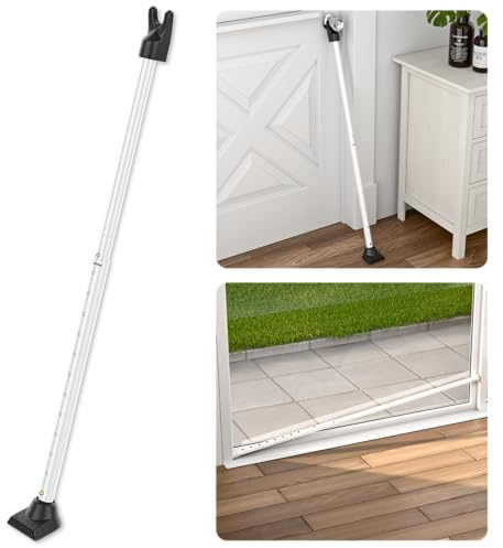 SECURITYMAN 2-in-1 Adjustable Security and Sliding Door Lock Bar-Constructed of High Grade Iron Perfekt für Wohnungssicherheit und Schutz zu Hause, 56,5 cm - 111 cm (Sicherheitsbar), weiß, 1 Pack