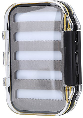 RiToEasysports Fliegenköder-Etui, Kunststoff-Fliegen-wasserdichte Angelköder-Box, mit Schaumstoff Gepolsterte Köder-Halter-Hülle, Zubehör, Fliegenfischen-Köder-Box