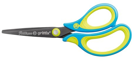 Pelikan griffix Schulschere spitz, Schere für Rechtshänder, Neon fresh blue, 1 Stück