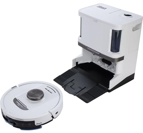 Shark PowerDetect 2-in-1 Saugroboter & Wischroboter, NeverTouch Pro 60-Tage-Selbstentleerung, selbständiges Nachfüllen & Reinigen, 3D-/ LiDAR-Navigation, NeverStuck, App-Steuerung, Weiß RV2800ZEEUWH