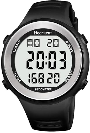 Hearkent Uhr mit Schrittzähler Kalorienzähler,Ohne App und Handy | Ohne Bluetooth Senioren Armbanduhr,Herren Digitaluhr,50m Wasserdichte,großen LCD-Ziffern-2308