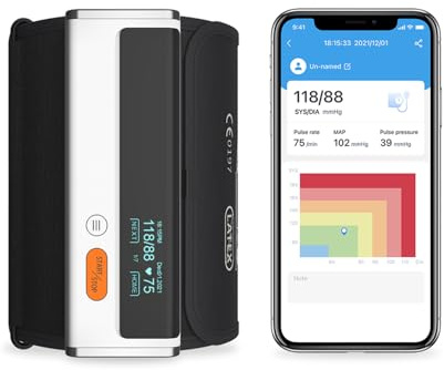 ViATOM Armfit Plus Blutdruckmessgerät Oberarm mit EKG, Kabelloser Herzgesundheitsmonitor, Messung von Blutdruck und EKG, Unbegrenztem Speicherplatz, Kostenlose App für iOS und Android