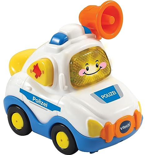 VTech TUT TUT Baby Flitzer - Polizei – Spielzeugauto mit Musik, aufleuchtender Taste, spannenden Sätzen und Geräuschen – Für Kinder von 1-5 Jahren