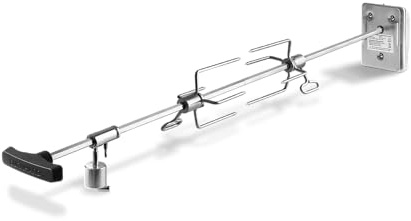 BURNHARD® Drehspieß mit Motor, Elektrischer Grillspieß inkl. Fleischgabeln | Rotisserie für Gasgrill EARL 3- und 4-Brenner, Spießlänge: 76 und 92 cm