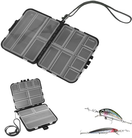 2 Stück Köderbox Angeln, Vielseitiger Angelkoffer für Angelzubehör, Robuste Angelbox zur Aufbewahrung von Angelköder & Angelblei – Wasserdicht & Kompakt für Outdoor-Angeltouren, 12x9.5x3.5cm