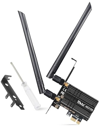 Ubit WLAN Karte, Intel Dreiband Bis zu 5400Mbit/s WLAN Karte mit Bluetooth 5.2 6GHz / 5GHz / 2.4GHz PCIe, MU-MIMO, OFDMA, Extrem Low Latency Unterstützung Win10 / 11
