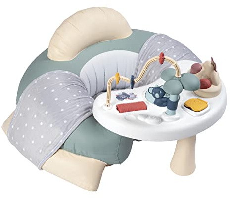 Smoby Toys - Little Smoby Babysitz mit Spieltisch - aufblasbarer Rundsitz mit Rücken- und Armlehne, Sitzbezug und Activity Tisch - für Kinder ab 6 Monate
