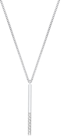 s.Oliver Kette mit Anhänger aus 925 Sterling Silber für Damen, Halsschmuck, mit Zirkonia synth., Kommt in Schmuck Geschenk Box