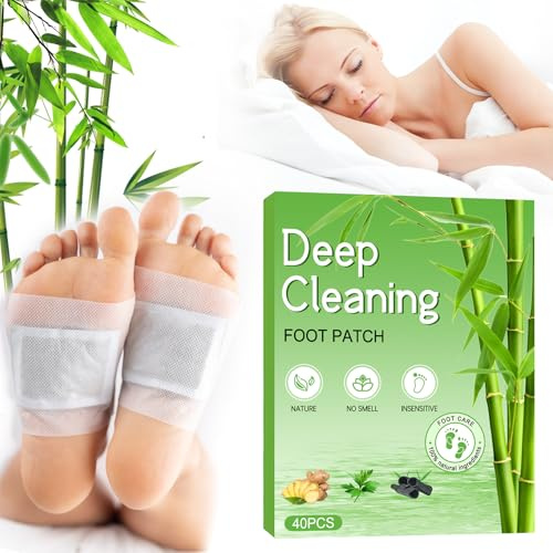 40 Stück Entgiftungspflaster Füße,Detox Fußpflaster Entgiftung,Entgiftungspflaster Füße Original,Natural Cleansing Foot Pads,Detox pflaster,für Stressabbau & Tiefschlaf 100% Natürliche Fußpads