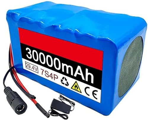 29,4 V 30 Ah E-Bike-Akku, 24 V 7S4P, Lithium-Ionen-Akku Für Elektrofahrräder Mit 50 W-500 W Motor, Elektrofahrrad-Roller Mit 20 A BMS Und Ladegerät 24V 30Ah