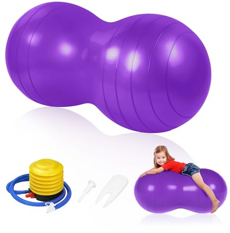flintronic Yoga Ball, Gymnastikball, 90 x 45 cm Yoga Erdnussball Peanut Ball, Erdnussball für Kinder für Balance Luftpumpe, Gymnastikbälle, Yogaball, Pilates