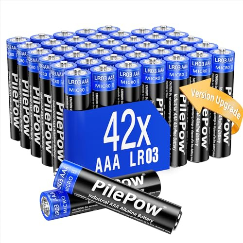 Batterien AAA, 42 Stück Industrie AAA-Batterien 1,5V LR03, 10 Jahre Lagerung, hohe Leistung, Einwegbatterien für Spielzeug, Wecker, Taschenlampen, Tastaturen, Mäuse und elektronische Geräte
