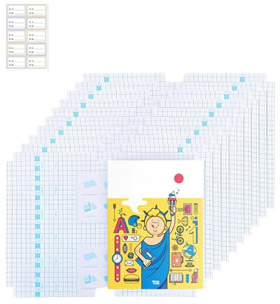 Yotlein Buchfolie Selbstklebend B5 10 Stück, Transparent, Polypropylen, Wasserdicht und Reißfest, Dauerhaftes Einbinden, für Schulbücher Hardcover Dokumentenschutz