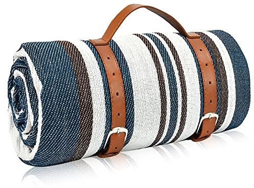Kateluo Picknickdecke XXL, wasserdicht und tragegriffreich - perfekt für Outdoor, Camping, Beach und Park (200 x 200 cm)