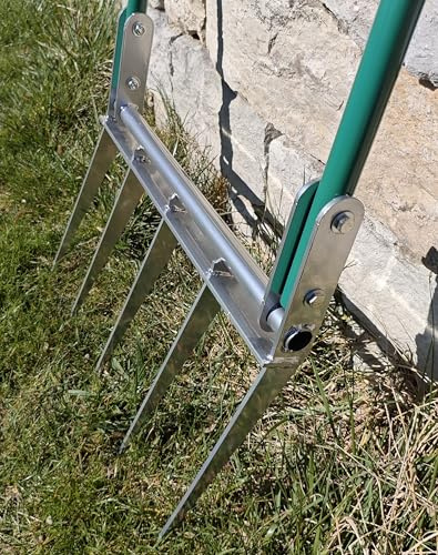 SattesGrün® Profi Grabegabel Broadfork Spatengabel Forke – optimal zum Tiefenlockern und Aerifizieren – Arbeitsbreite 50 cm – Zinkenlänge 30 cm