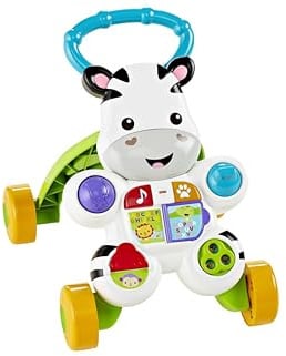 Fisher-Price Lern mit mir - Zebra Lauflernwagen, musikalisches Aktivitäts- und Gehspielzeug mit Lerninhalten, ab 6 Monaten, Deutsche Version, Reduzierte Verpackung, HBW56