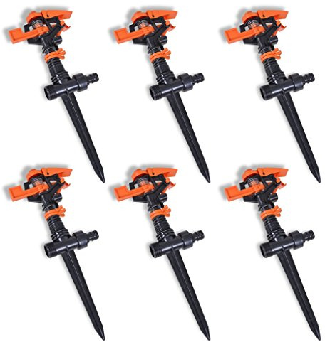 Festnight Impuls-Rasensprenger Sprenger Sprinkler Impulsregner (6er-Set) Spritzbereich 20 m