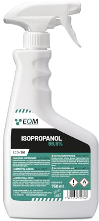 EQM- ECO-301 - Isopropanol/Isopropylalkohol 99,9% - Reinigungsalkohol 750ML | Schnell verdunstend & rückstandsfrei - Für Elektronik, Linsen, Displays, Haushalt & 3D-Druck