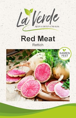 La Verde MEIN GARTEN UND ICH. Red Meat Rettich Samen für ca. 200 Pflanzen, Knollengemüse, süß-nussig, Saatgut ohne Gentechnik