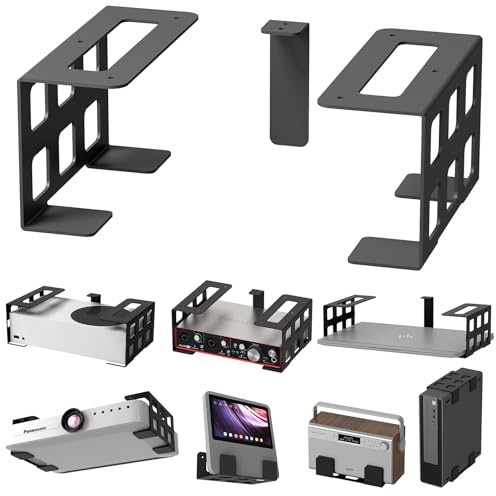sciuU Untertisch-/ Decken-/ Wandhalterung – für Geräte < 9cm Dicke /10kg | 2mm Edelstahl Halterung Befestigung kompatibel mit Xbox Series S, PS5 Pro, Beamer, Mini-PC, TV-Box, Router, Laptop