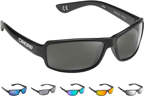 CRESSI seit 1946 - Ninja Sonnenbrille schwimmend und flexibel für Damen und Herren mit polarisierten entspiegelten wasserabweisenden Gläsern UV Schutz und Unisex Einheitsgröße