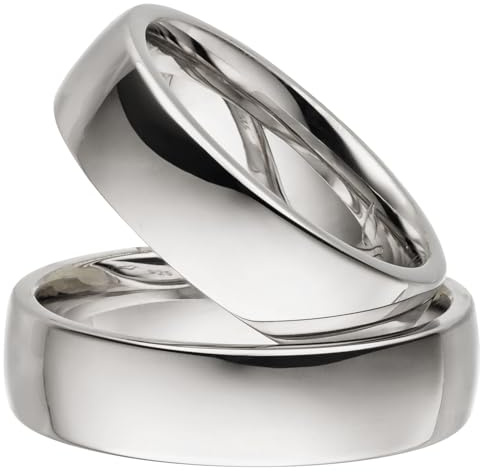 Kolibri Rings Partnerringe Silber 925 Paarpreis Massiv 6 mm Breite Nickelfrei Freundschaftsringe Trauringe Eheringe 100% Made in Germany- Inkl. Gratis Etui + Gravur (Hochglanz Poliert)